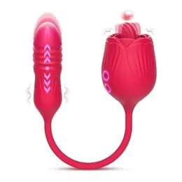 Sex Toys Massager Rose-Vibrator för kvinnor G Spot Vibrator med 10 tryckvibrationslägen Tongel som slickar klitoris-vibrator leksak u1jd