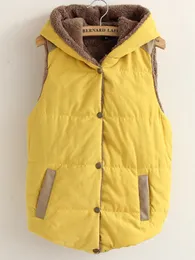 Gilet da donna Inverno Cashmere Donna Giacca senza maniche spessa con cappuccio Casual Allentato Padde Solido Gilet caldo con tasca Chaleco Mujer 230109