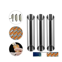 Baking Moulds 3Pcs/Lot Kitchen Stainless Steel Cones Horn Pastry Roll Cake Mold Spiral Baked Croissants Tubes Cookie Dessert Tool Dr Otnjp