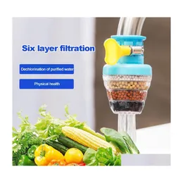 Kitchen Faucets Faucet Tap Purifier 6Layer Household Water Filter Splasroof Home Activated Carbon Saving Drop Delivery Garden Showers Dhuaz