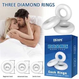 Adult Massager 3pcs Penis Cock Rings Sex Toys for Men Delayed Ejaculation Lasting Chastity Cage Multifunction Reusable Supplies