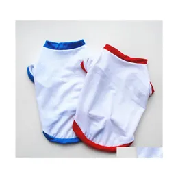 Vestuário para cães sublimação em branco roupas roupas brancas em branco camisas de cachorro sólido cor pequena cães de cachorro pequeno algodão coteira suprimentos de roupa gota deli dh4ek