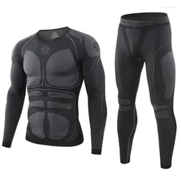 Tute da uomo Sport all'aria aperta Abbigliamento da ciclismo Funzione di compressione Set intimo termico Stretto che assorbe il sudore