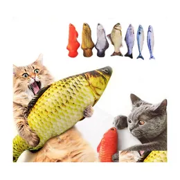 Cat Toys Plush Creative 3D Carp Fish Shape Gift Cute Smarty Play for Pet Gifts Catnip Stuffed Pillow Drop Droper