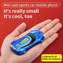 Mini Car Shape Children Mobile Phone Unlocked Quad Band GSM Cell phones Metal Cover Rugged Solid Support Dual Sim Cards Cool Toy Cellphone For kids