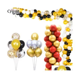 Party Decoration Cyuan 7 Tubes Balloons Holder Column Stand Clear Plastic Balloon Birthday Decorations Kids Wedding Garlands Drop De Dhm1J