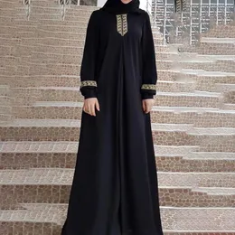 Ethnische Kleidung Arabisches muslimisches Abaya-Kleid für Damen, bescheidener Kimono-Druck, lässig, marokkanischer Kaftan, Islam, Maxi-Kleider in Übergröße