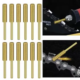 Gold Diamond Coated Cylindrical Burr 4-5.5mm motorsågvandring Stone File Chain Saw Sharpning Carving slipning Power Tools Kit