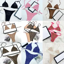 Дизайнерские купальники для женщин для женщин сексуальное бикини для вышивки с нижним бельем буквы