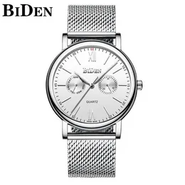 Wristwatches Fashion BIDEN Brand Watch Stainless Steel Ultra-thin Business Sports Leisure Men And Women Gift Waterproof Function