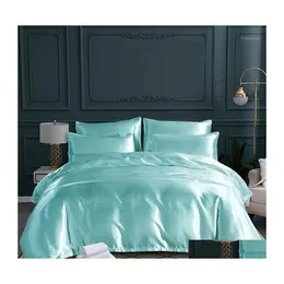 S￤ngkl￤der set gr￥ vit svart r￶d king dubbel storlek satin siden sommar anv￤nde single bedlinen set kit duvet er set1 droppleverans hem g dh9r3