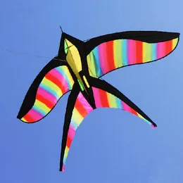 High Quality NEW Toy Rainbow Bird Kites With Handle Line Nylon Good Flying 0110