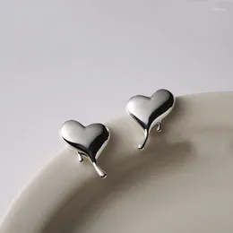 Kolczyki stadnonowe Silvology Real 925 srebrny srebrny woda upuszcza serce dla kobiet minimalistyczna design duża modna biżuteria