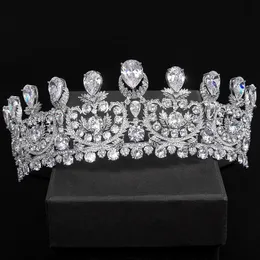 Srebrny kolor kryształowy ślub i korony księżniczka królowa korona tiara diadem ślub ślubny hair akcesoria biżuterii