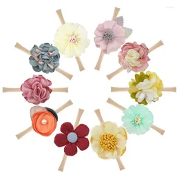 Haarschmuck Sommer Blume Krone Stirnband Kinder weiches Nylon elastische Haarbänder böhmische Kranz Kopfbänder Baby Mädchen