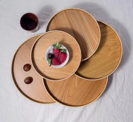 Plates Full Tableware Of Whole Wood Fruit Bread Plate Burlywood Wooden Dinner Pallet Black And Red Simple Design Sets 2023