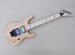 Guitarra elétrica de cor de madeira natural com escala Floyd Rose Maple 24 trastes pode ser personalizada