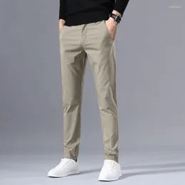 Calça masculina de primavera masculina outono elástico casual algodão reto solto licenciado calça térmica 5xl pantalones hombre q296