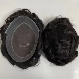 ブラジルの処女人間の髪の交換32mm波のスイスレース薄い肌の境界6x9＃1bオーストラリアの白人男性のためのTouee