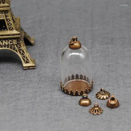 Pendanthalsband xcdiy 5set/parti 30 20mm Glass Globe Antique Bronze Base 8mm Beads Cap Diy Inals Bottle Jewelry