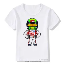 Мужчины T Roomts for Boys F1 Mini Drivers Series Cool Racing Drivers Графический отпечаток для мальчиков одежда мода повседневная детская одежда