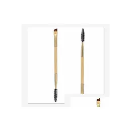 Eyebrow Enhancers Beauty Girl 1Pcs Makeup Bamboo Handle Double Brush Add Comb Eye Definer Professional Small Angle Drop Delivery Heal Dh3Aw