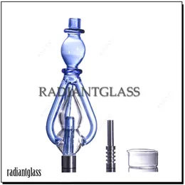 Rokende dab stro glas NC Kit 3-arms met titanium nagel en wascontainer mondstukken voor wasconcentraat gereedschapspijpen groothandel