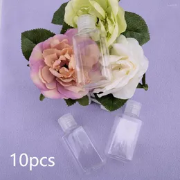 Depolama Şişeleri 10 PCS/1SET Taşınabilir Makyaj Sıvı Sabun Şampuan Losyonu için Flip Cap ile Boş Kaplar