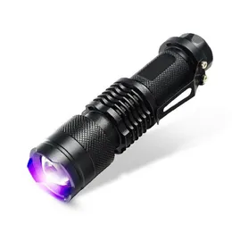 Kreźba UV Latarka Purple Light 395-410nm aluminiowa ultrafioletowa lampa pochodnia przenośna mini latarnia Linternas Money Detector