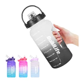 Vattenflaskor Quifit Half Gallon -flaska med avtagbar ST 73oz Motivatinal Time Marker Portable Petg BPA Keep Hydrated Drop Delivery DHXEF