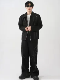 Tute da uomo ZCSMLL Abbigliamento da uomo Autunno Fashoin coreano Linea personalizzata Design Spalline Abito casual Tinta unita Set uomo L5