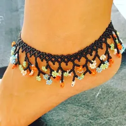 Anklets Vedawas ins trendiga blommor för kvinnor Bohemain Luxury Akryl Fresh Charm Handgjorda smycken gåvor Partihandel