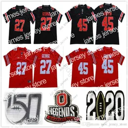 American College Football Wear American College Football Wear NCAA Vintage Ohio State Buckeyes College Football Wear #27 Eddie George Jerseys Red Black University