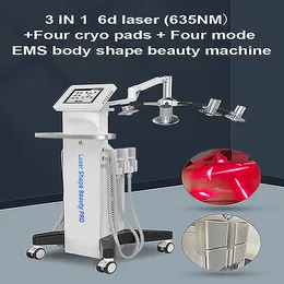 Professionell 6D Lipo Laser Limosution Slimming Machine Fat Freezing EMS Dra åt hudteknologi Cryolipolysis Treating Body Shaping Device Fat Burn