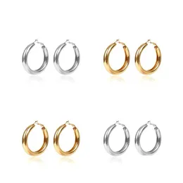 Hoop Huggie Design Vintage Copper Earrings For Women Punk Jewelry Gold Metal Circle Hiphop Earring 81 R2 Drop Delivery Otiuz