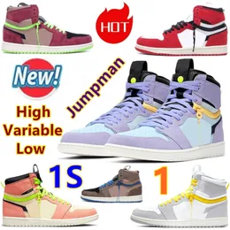 1 Switch High Chicago Basketball Shoes Changeable 1s Outdoor Boots Low Black Brown Light Smoke Grey Purple Pulse Neon Wine Red Men Women Athletics Luxury Sneakers