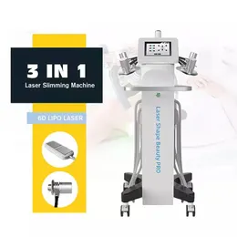 6D Lipo Laser Body Slimming Machine Icke-invasiv EMS Kroppsformande fett Burning Fast Weight Loss Beauty Equipment med fyra Cyro Pads och Four Mode