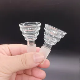 Pezzo di ciotola di vetro con imbuto trasparente con presa maschio 14mm 18mm Accessori per tubi per bong ad acqua