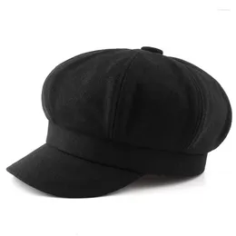 Ball Caps dorosły zima poczuła ośmioboczna kapelusz lady moda sboy cap wielki kość man plus size beret