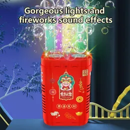 Novelty Games 48 Holes Electric Fireworks Bubble Machine With Flash Lights Sounds For Kids Outdoor Toys Party Festival Celebrate Machin 230111