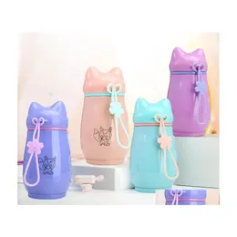 Bottiglie d'acqua Bicchieri in acciaio inossidabile delicati personalizzabili Tazze da cartone animato da 300 ml Boccette sottovuoto per bambini Thermos Flask Drop Delivery Home Garde Dhlay