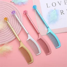 1Pcs Cute Gel Pen Creative Gift Diamonds Comb Funny Pens Black Ink 0.5 Mm Signature Office School Supplies Kawaii Stationery