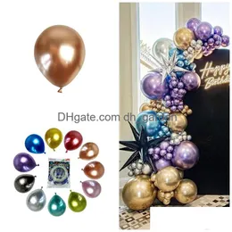 Andra evenemangsfest levererar julmetallballong 10 tum 1,8 g tjock latex Uppblåsbar bröllopsdekoration Drop Delivery Ho DHGARDEN DHGLQ