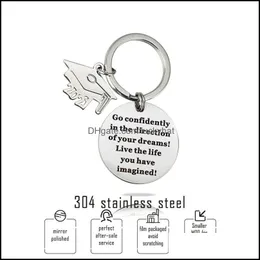 Key Rings 2021 Graduate Keychain Stainless Steel Class Of School University Chain Student Postgraduate Mini Love Gift 334 G2 Drop De Dhje4