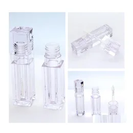 Outras festas festivas fornecem tubos de brilho labial vazios 5,5 ml quadrado formato hex￡gono transparente recipiente organizar batom de batom b dhv1p