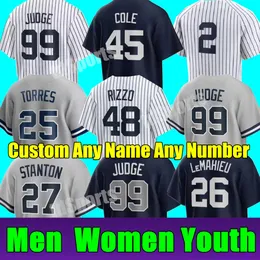 Authentic Yankees Baseball Jerseys 2023 - Rozmiar S -4xl Aaron Judge Gerrit Cole Gleyber Torres więcej