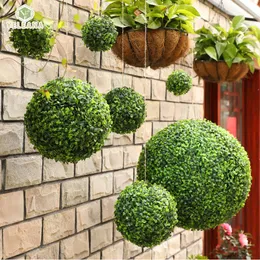 Decorative Flowers & Wreaths Artificial Hanging Plants Leaf Ball Plastic Leaves Faux Product Living Room Mall Green Decoration