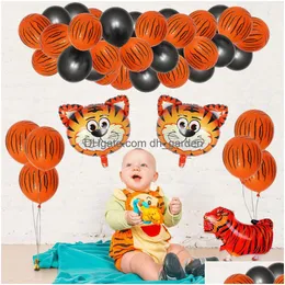 Other Event Party Supplies Christmas Jungle Animals Decoration Tiger Cow Birthday Balloon Set Farm Drop Delivery Home Garde Dhgarden Dh9Ol