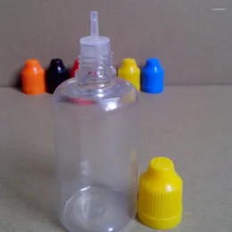 Storage Bottles 5pcs Clear PET Plastic Bottle Empty E Liquid Dropper 50ml Vial With Childproof Cap