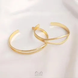 Bangle Strengthen Color Retention 14K True Gold Filled Manual Circle Copper Simple Bracelets Cuff Bangles DIY Jewelry Findings